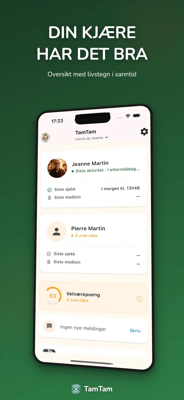 Familie-dashbord med helseindikatorer