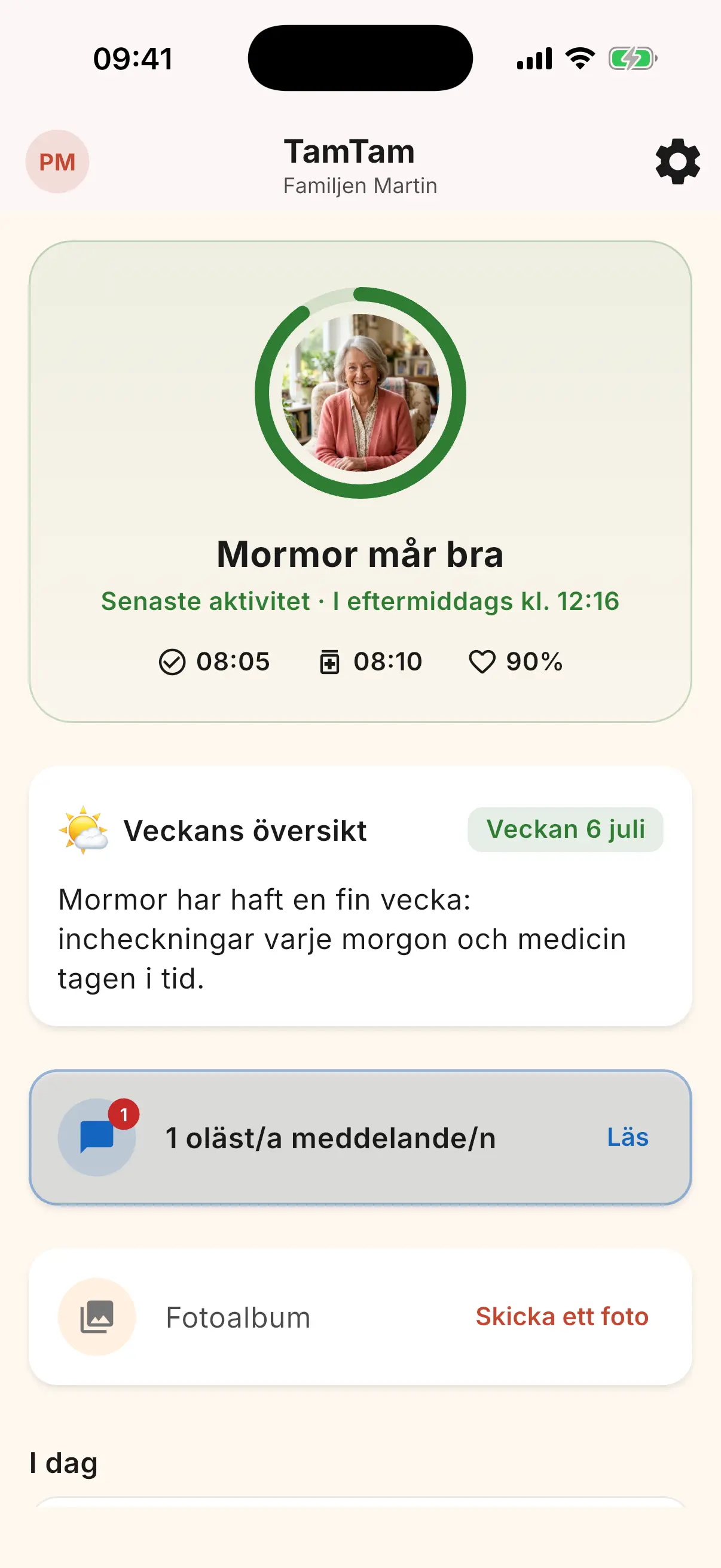 Familje-instrumentpanel med hälsoindikatorer