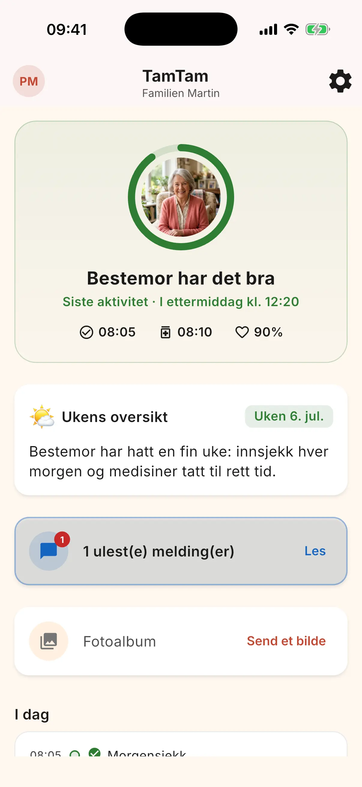 Familie-dashbord med helseindikatorer
