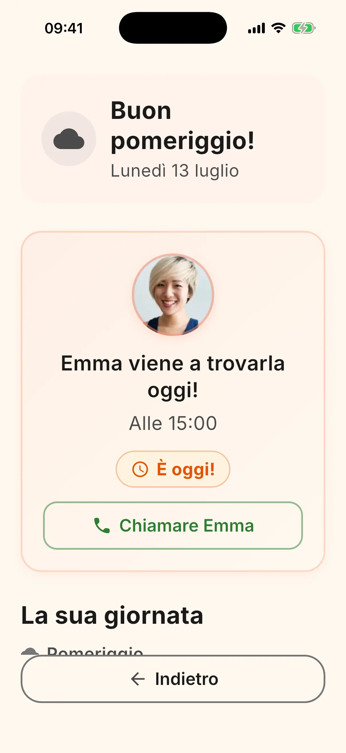 Calendario con eventi in arrivo
