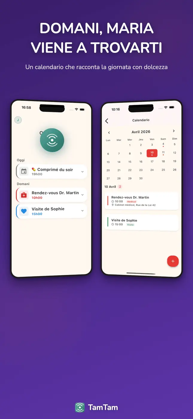 Calendario con eventi in arrivo