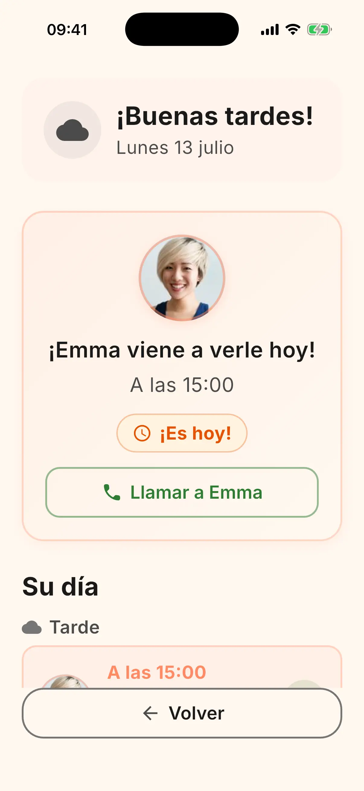 Calendario con próximos eventos