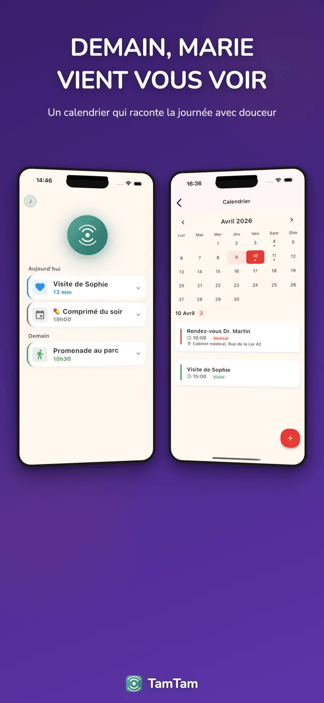 Calendrier avec événements à venir
