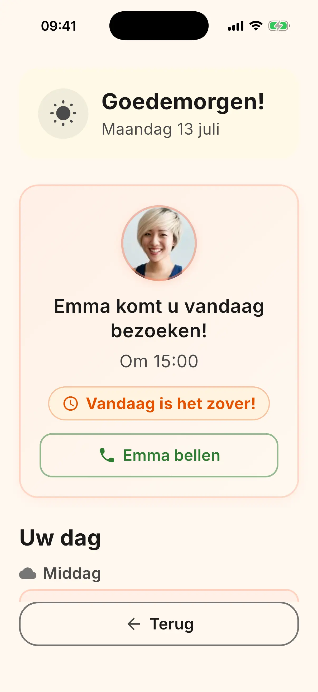 Kalender met komende gebeurtenissen