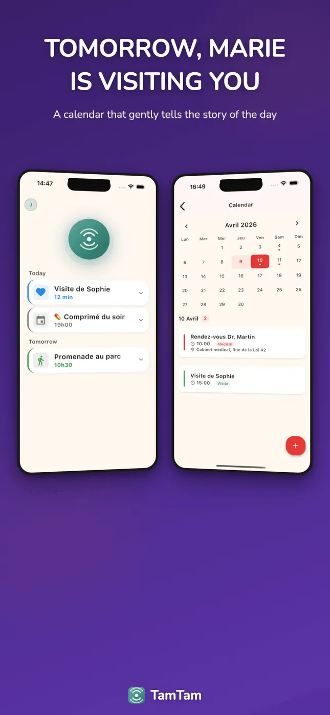Calendar with upcoming events