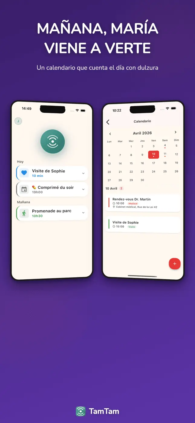 Calendario con próximos eventos
