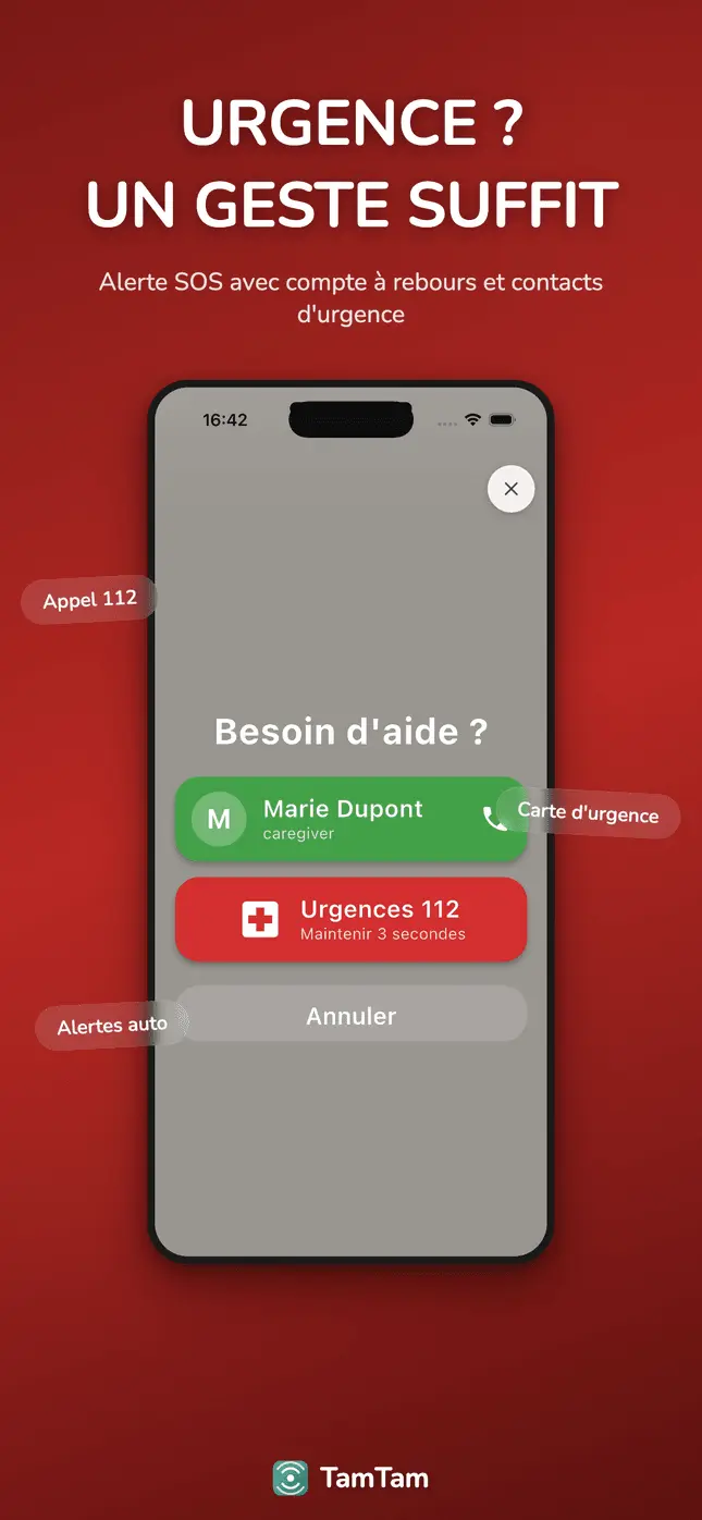 Bouton SOS en mode urgence