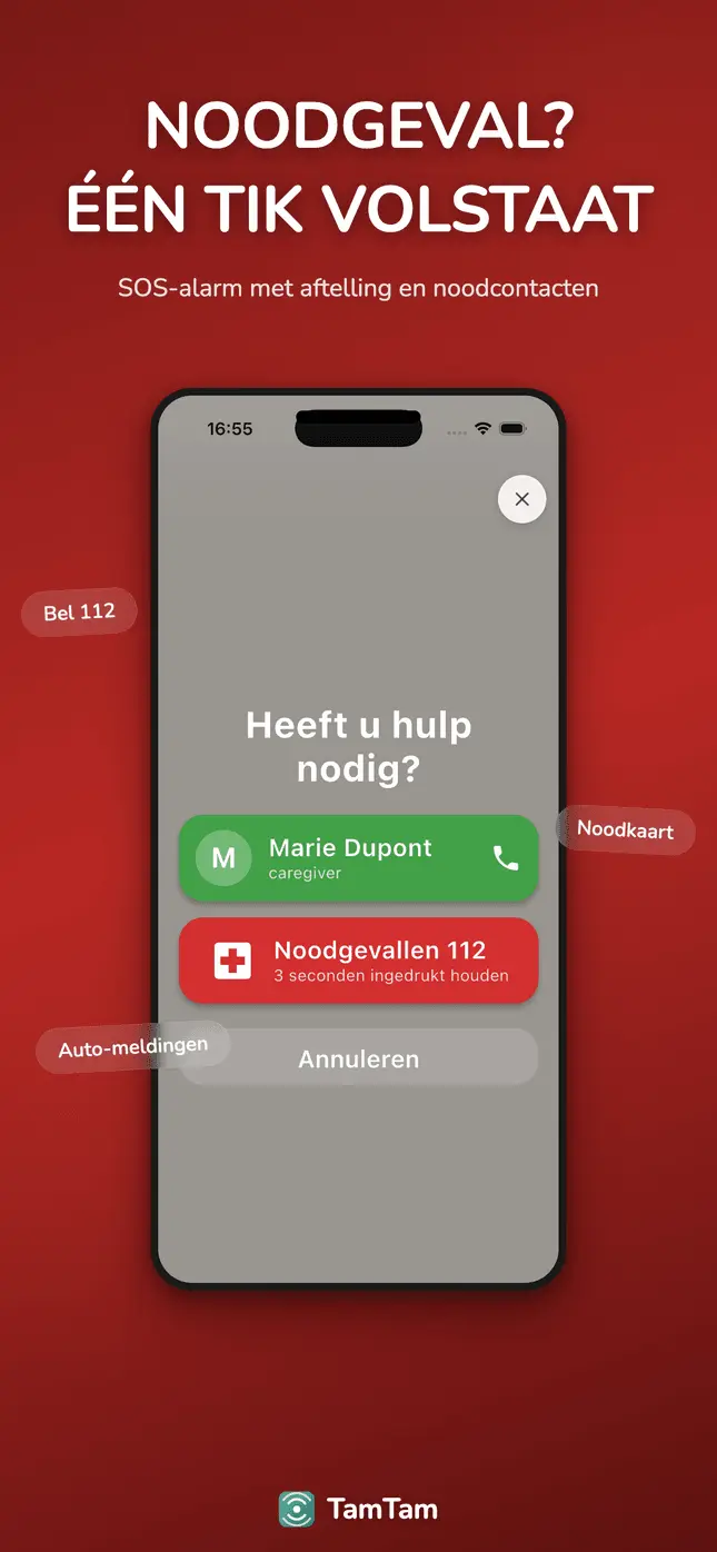 SOS-knop in noodmodus